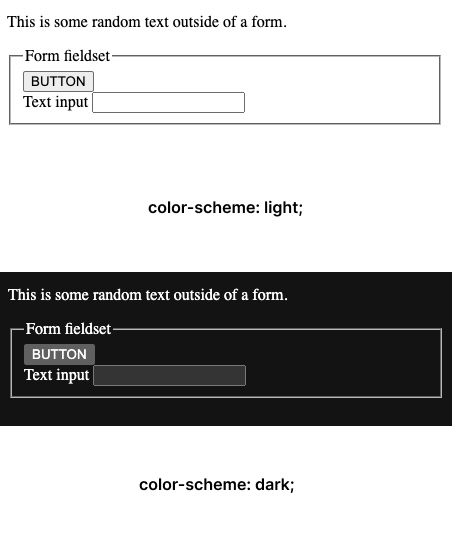 color-scheme light and dark values